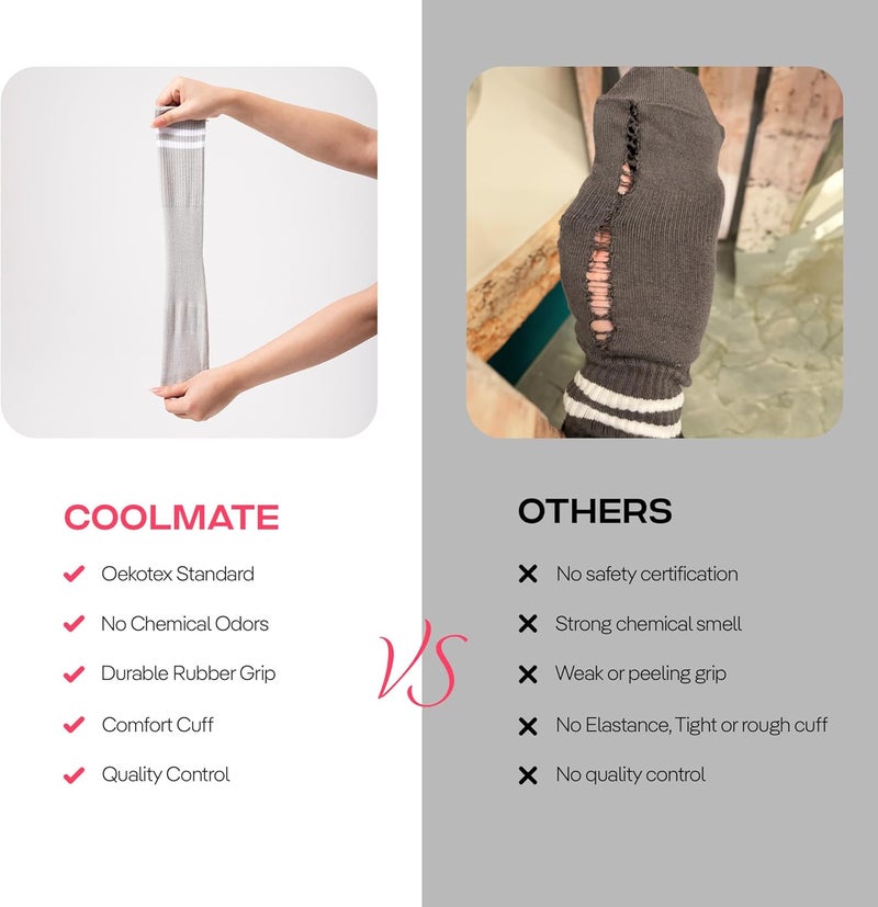 CoolMate Store Pilates Socks with Grips for Women, Yoga Socks, Crew Non Slip Women for Barre, Pilates Gifts - Image 2